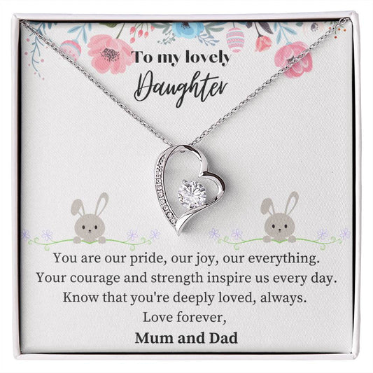 To My Beloved Daughter, Love Knot Necklace, Daughter Jewelry with Heartfelt Card, Daughter Mother Necklace, Special Gift for Daughter's Day